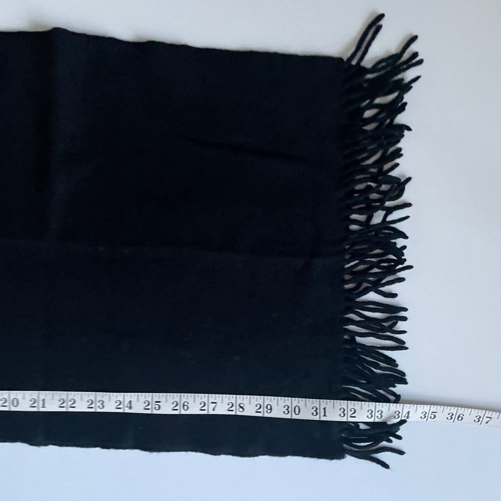 Black scarf with fringes 68” X 14” - Picture 7 of 8